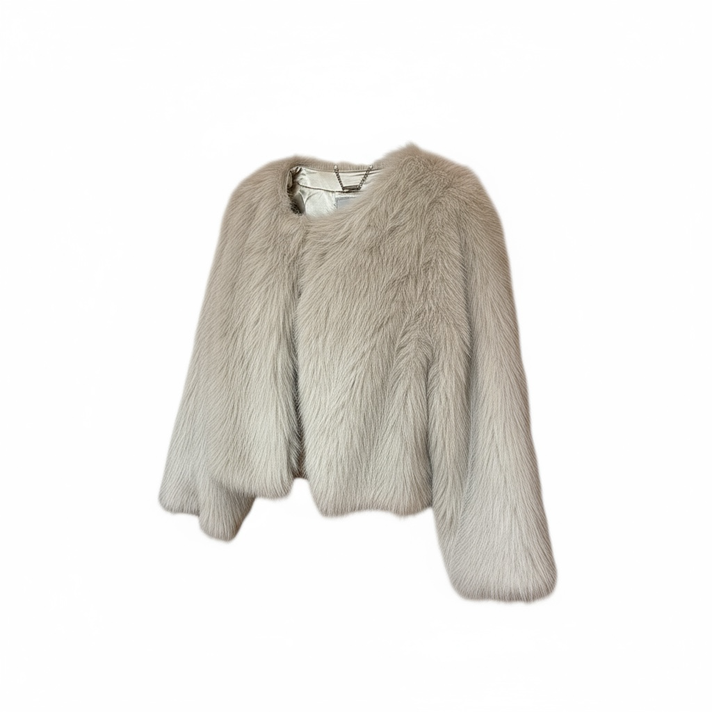 Blaine Collarless Faux Fur Jacket