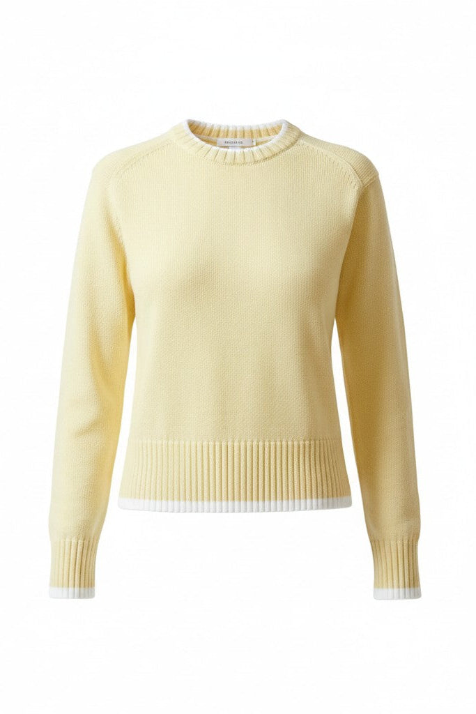 Yellow sweater on a white background.