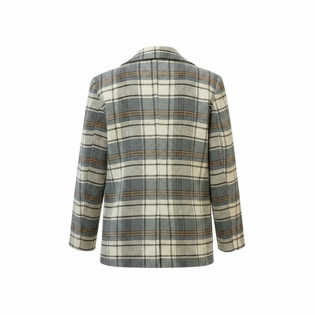 Plaid Caban Coat
