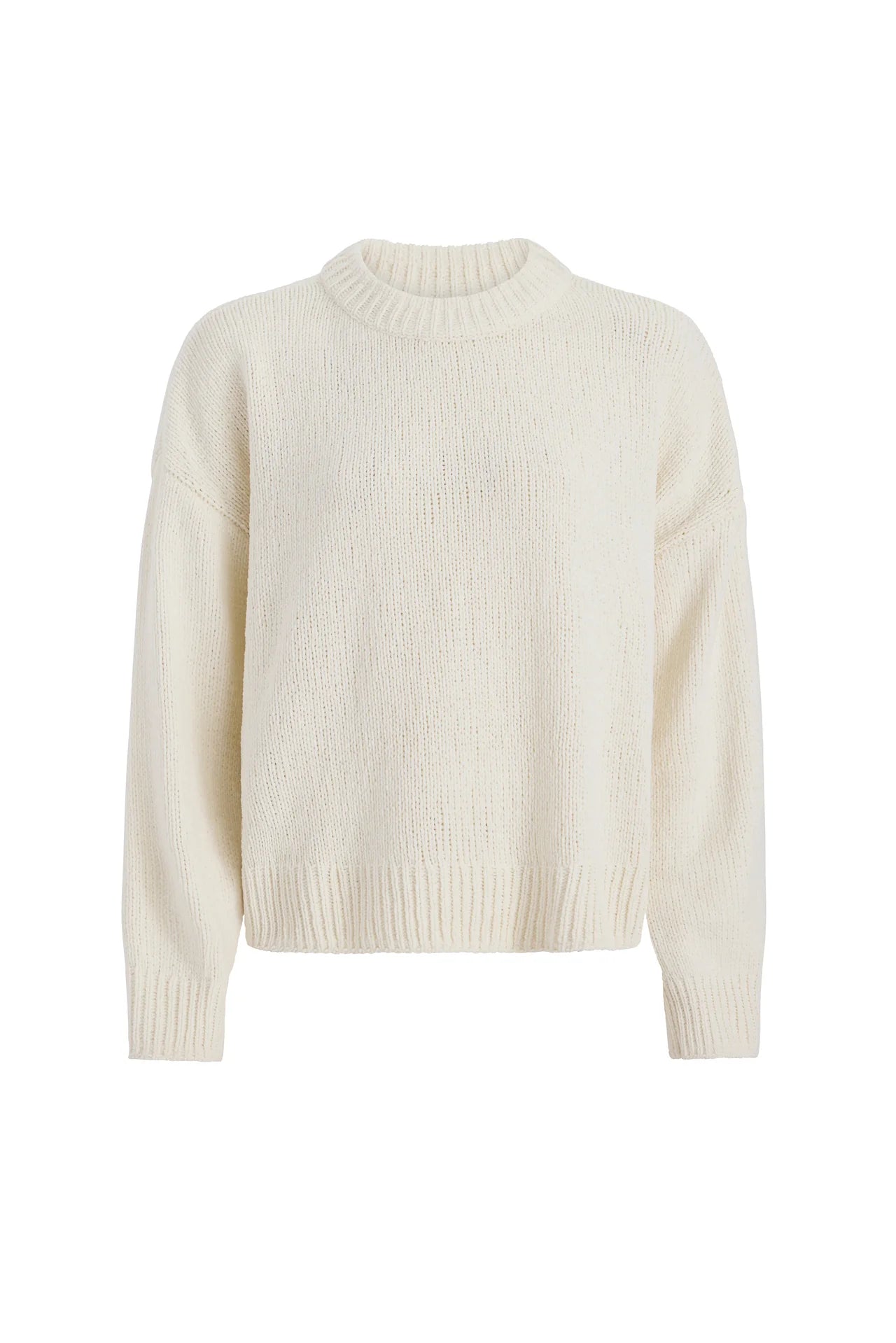 Cream sweater on a white background.