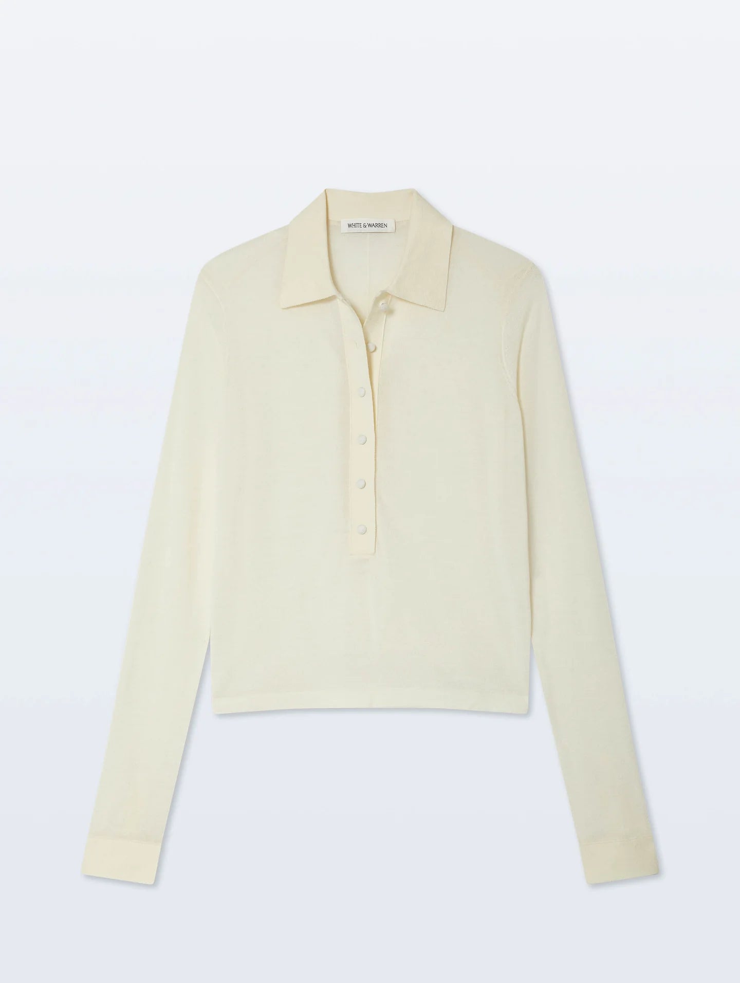 Cream long-sleeve shirt on a white background.