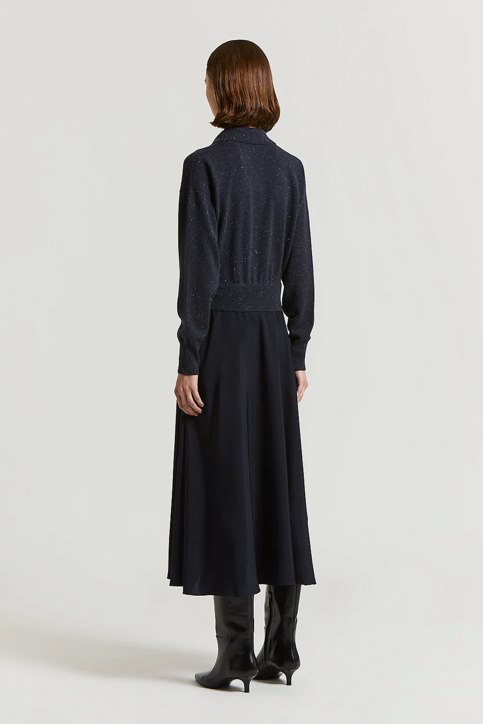 Tricot Viscose-Blend Twill Dress