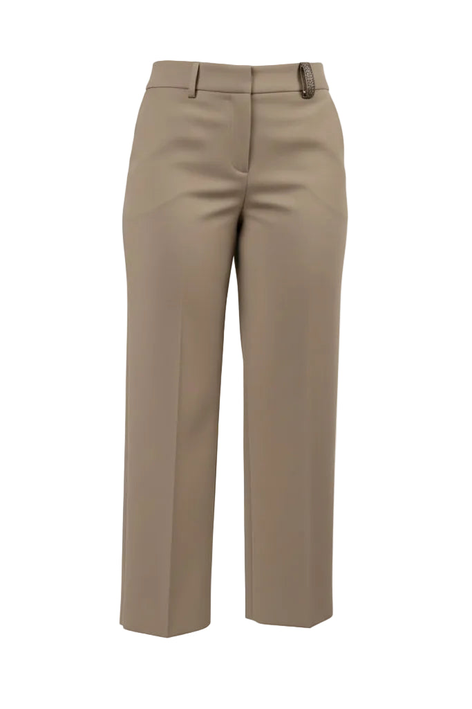 Beige pants on a white background.