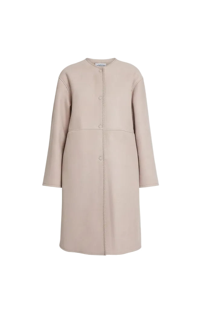 Beige coat on a white background.