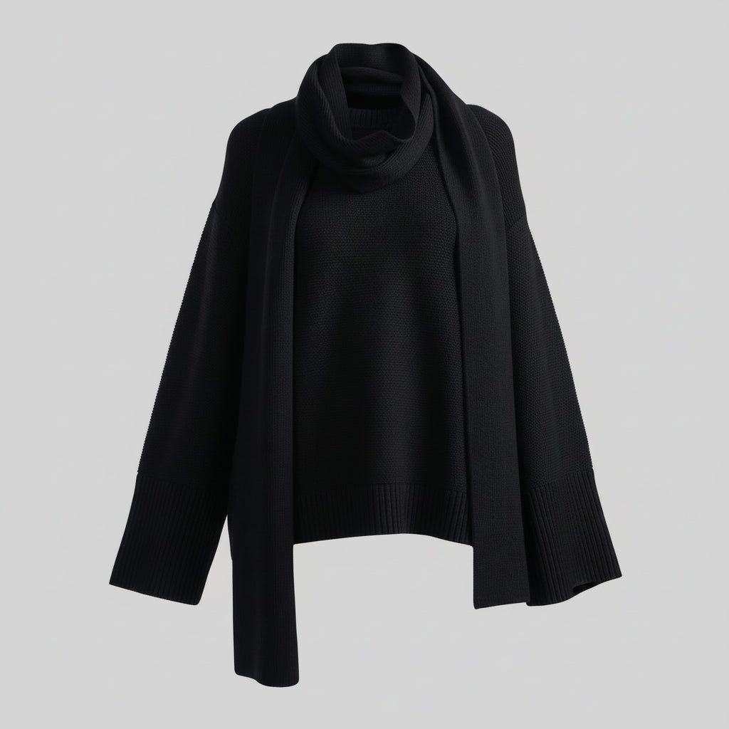 Integrated Scarf Sweater