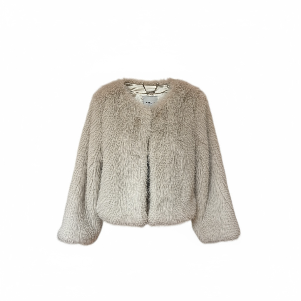 Blaine Collarless Faux Fur Jacket