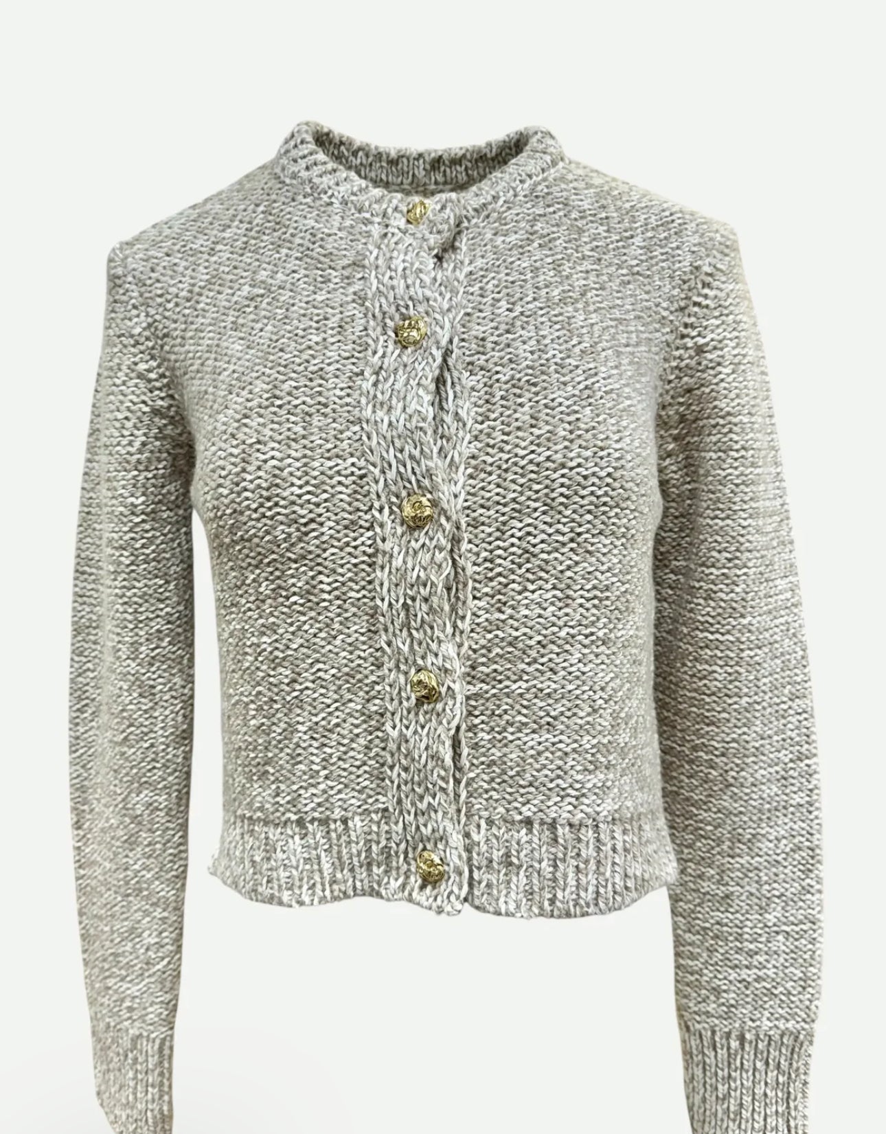 Marl Gold Button Cardigan