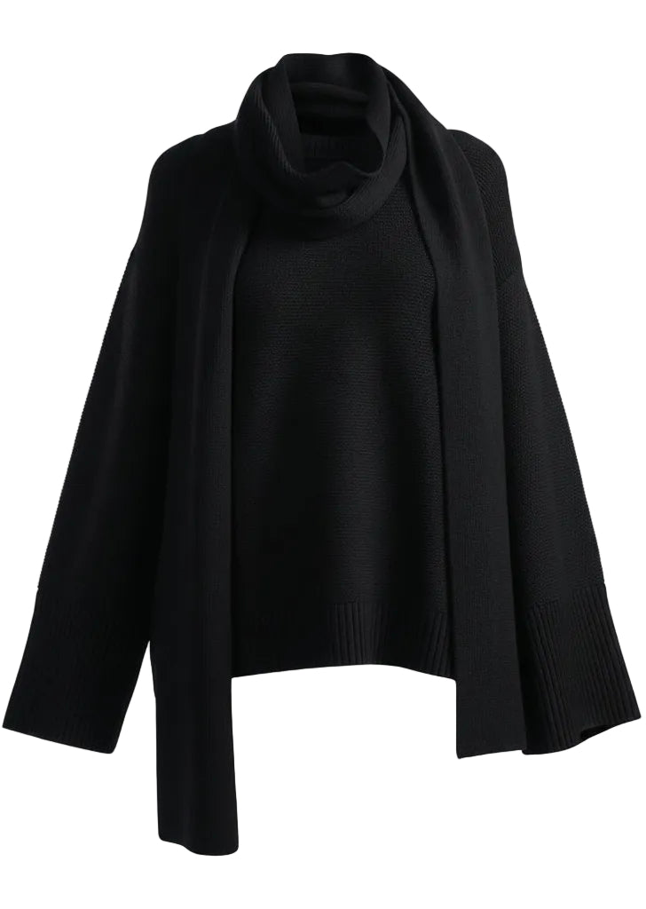 Black sweater on a white background.