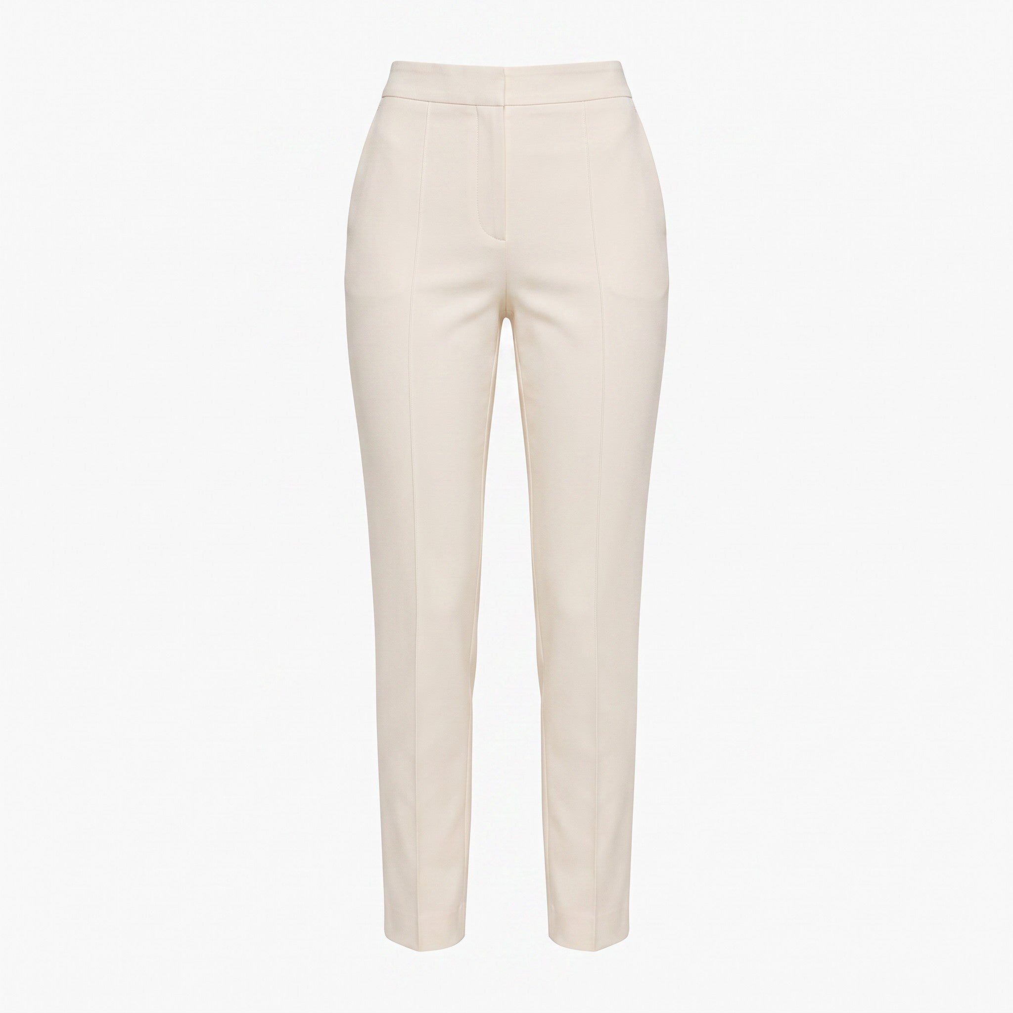 Ivory Peserico Bi-Stretch Canvas Pant shown from the front with a slim tapered leg and vertical seam detailing.