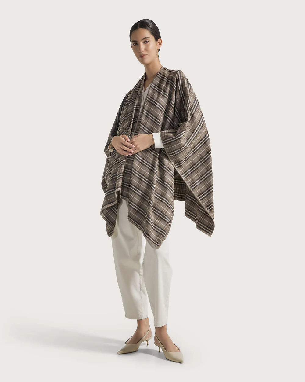 Mélange Plaid Cape