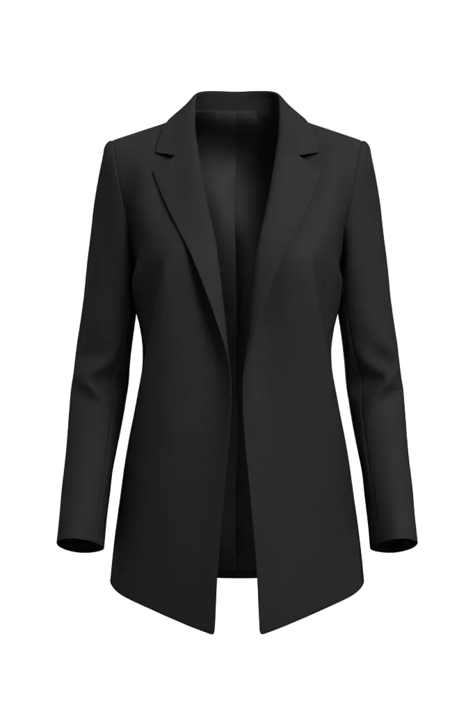 Black coat on a white background.