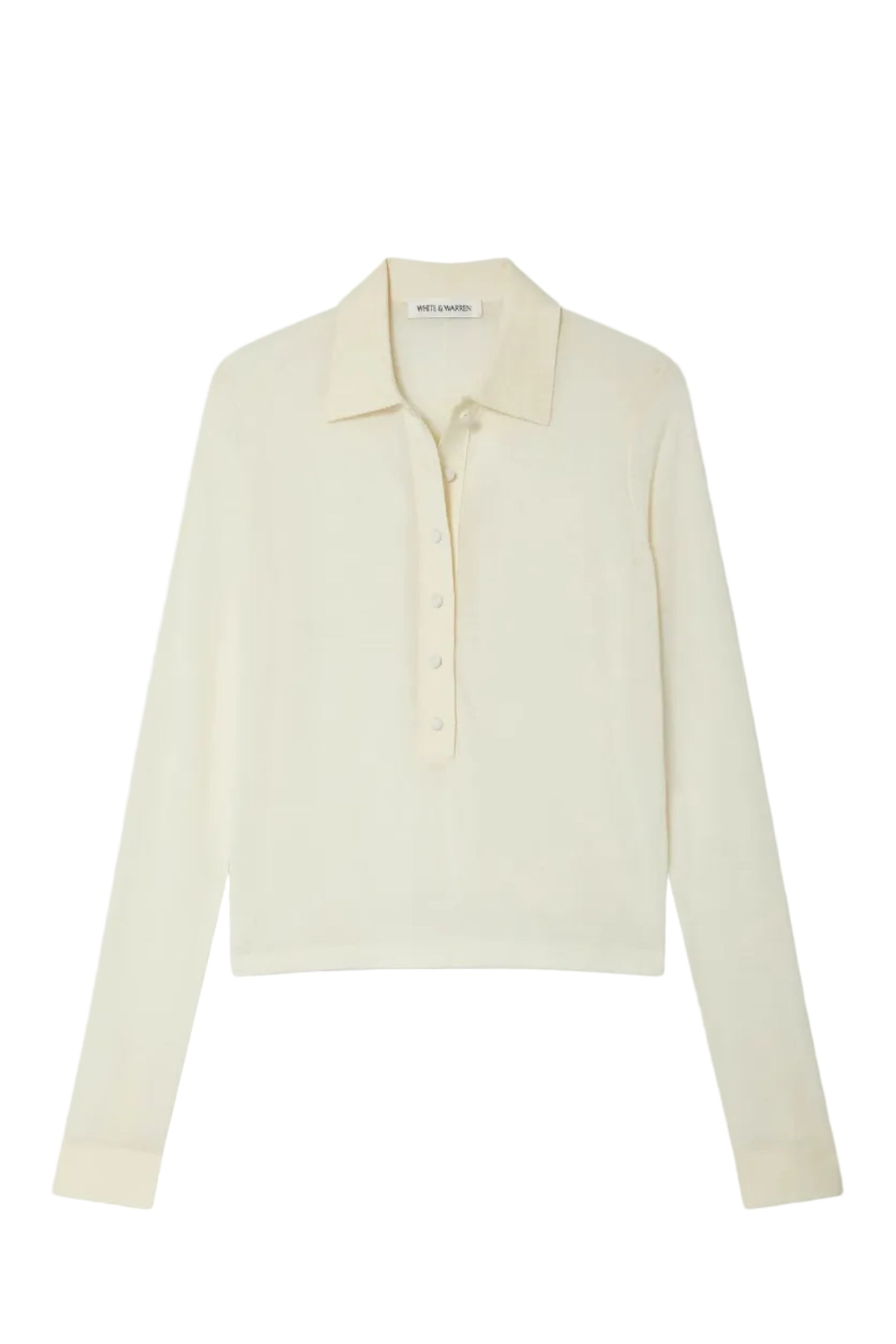 Cream long-sleeve shirt on a white background.