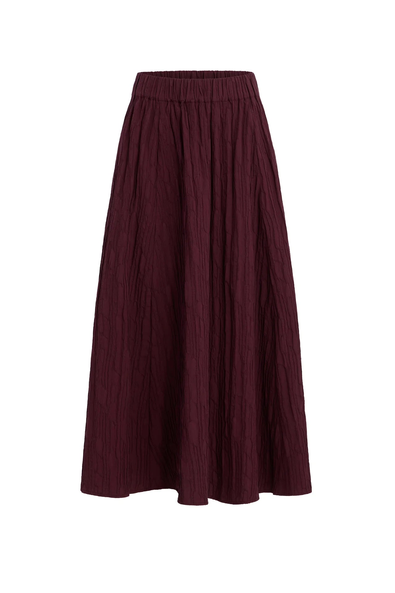 Maroon skirt on a white background.