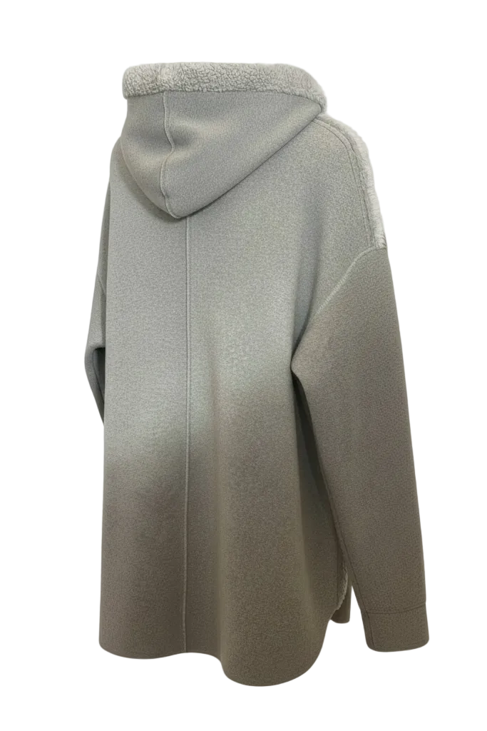 Gray hooded coat on a white background