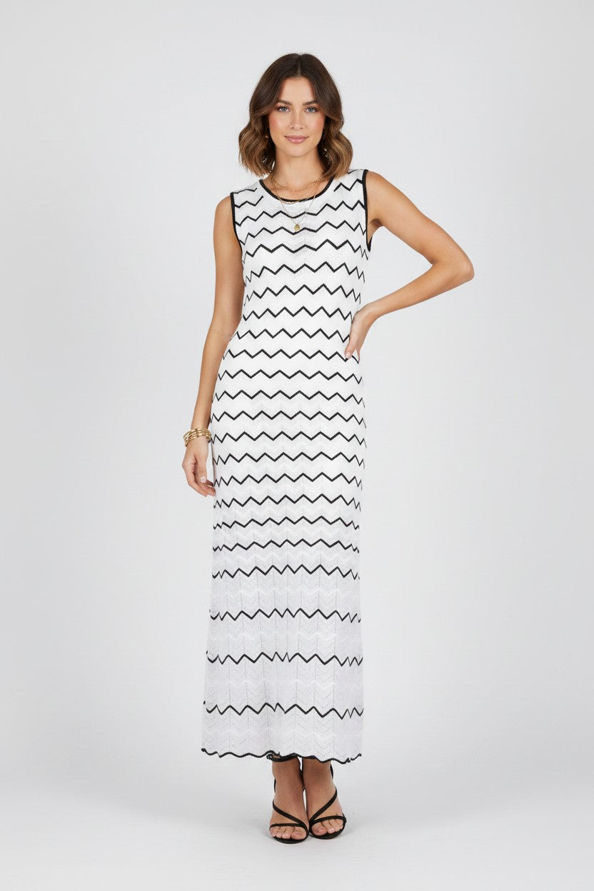 Zigzag Knit Dress - D.Exterior | Leal Boutique Zigzag Knit Dress - D.Exterior | Leal Boutique