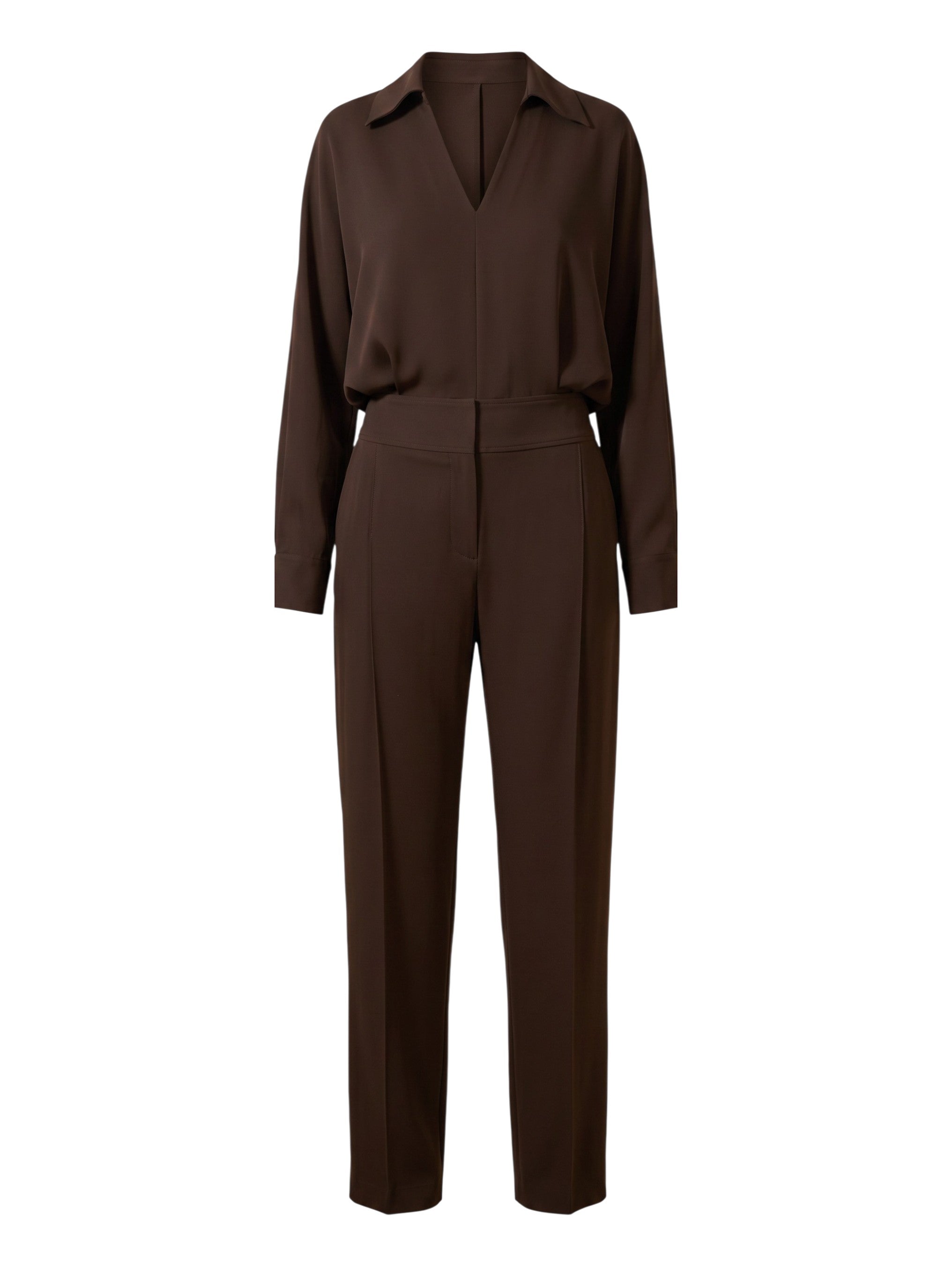 Mocha Fluid Crepe Jumpsuit